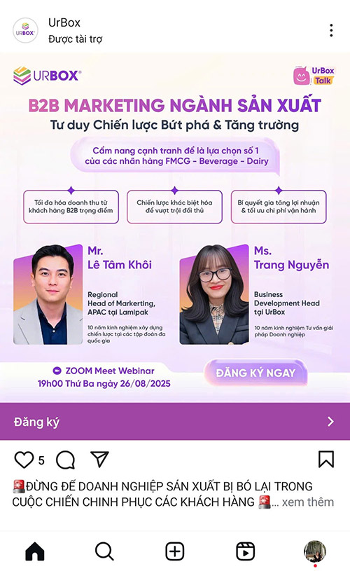 Quảng cáo Instagram trong nguồn cấp dữ liệu
