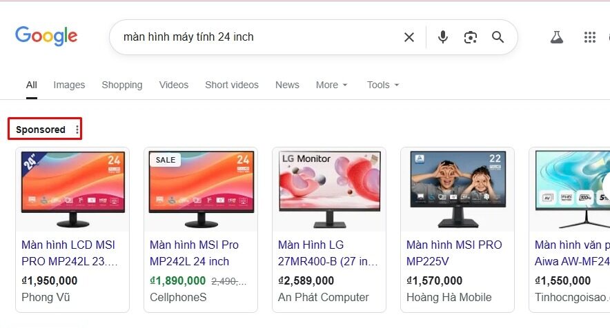 quảng cáo website