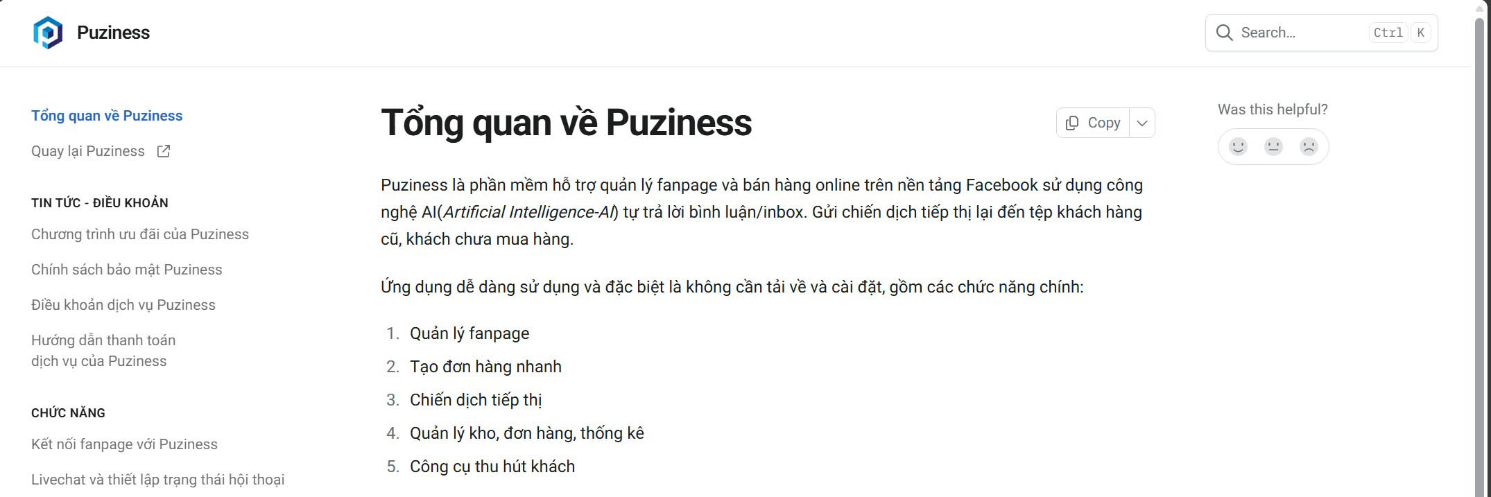 phần mềm facebook marketing Puziness