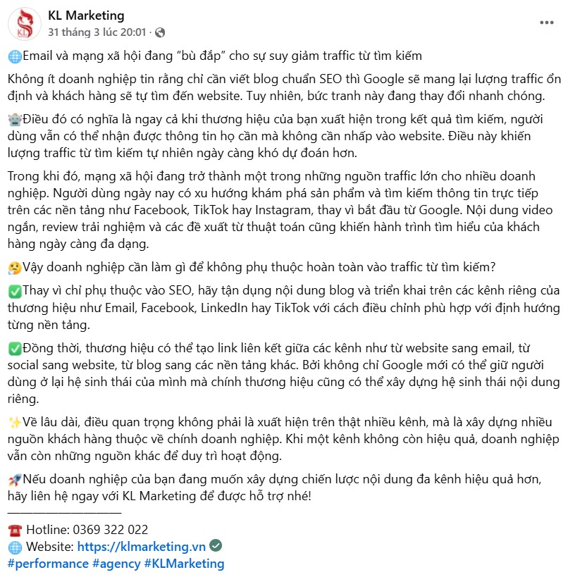 viết content facebook