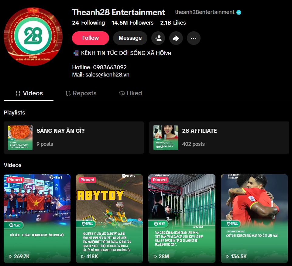 24 TikTok Tin tức và sự kiện hot