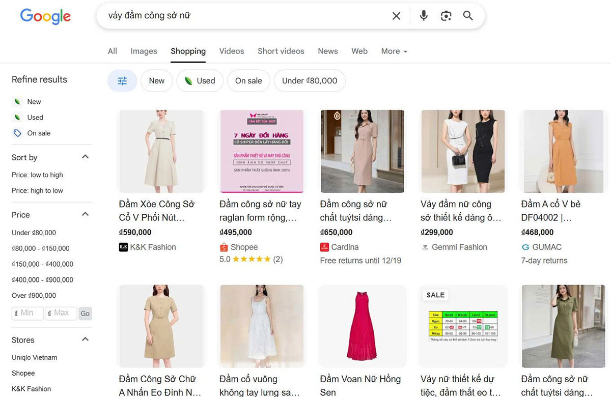 Quảng cáo Shopping trưng bày